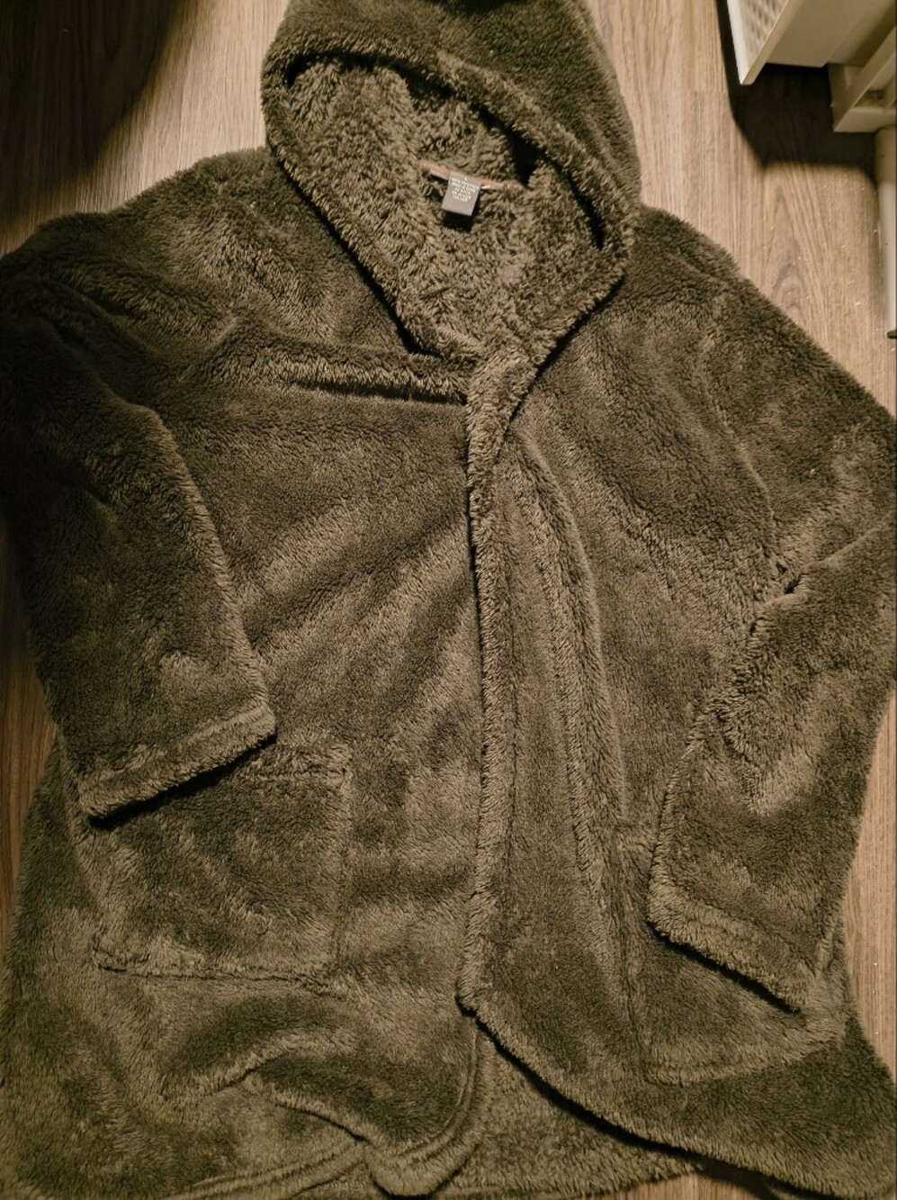 Chelsea & Theodore Olive Green Plush Hooded Teddy Jacket